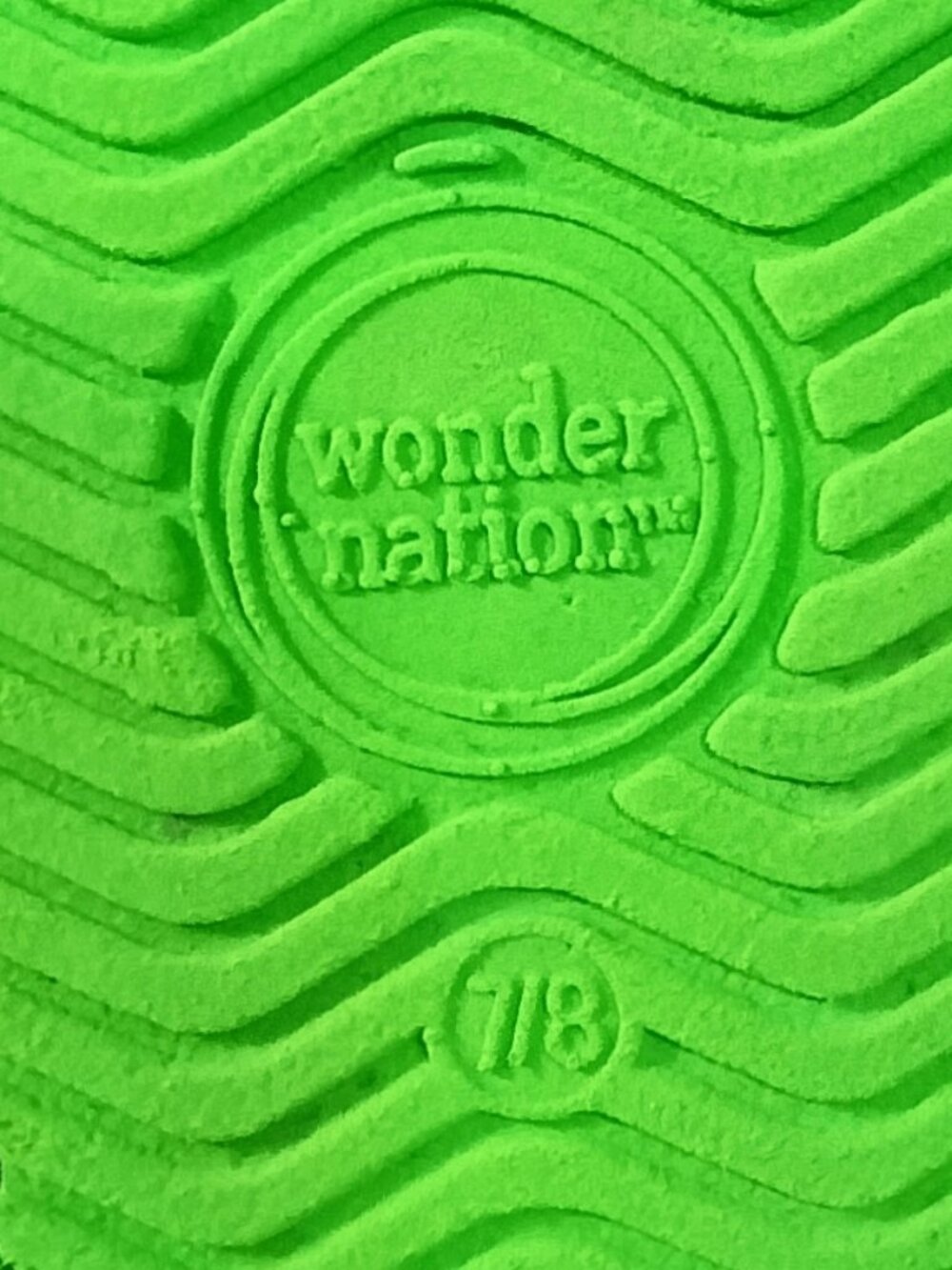 EUC Kids Wonder Nation Sz 7-8 Toddler Grey & Green Sport Flip Flop Sandals Strap - Picture 3 of 7